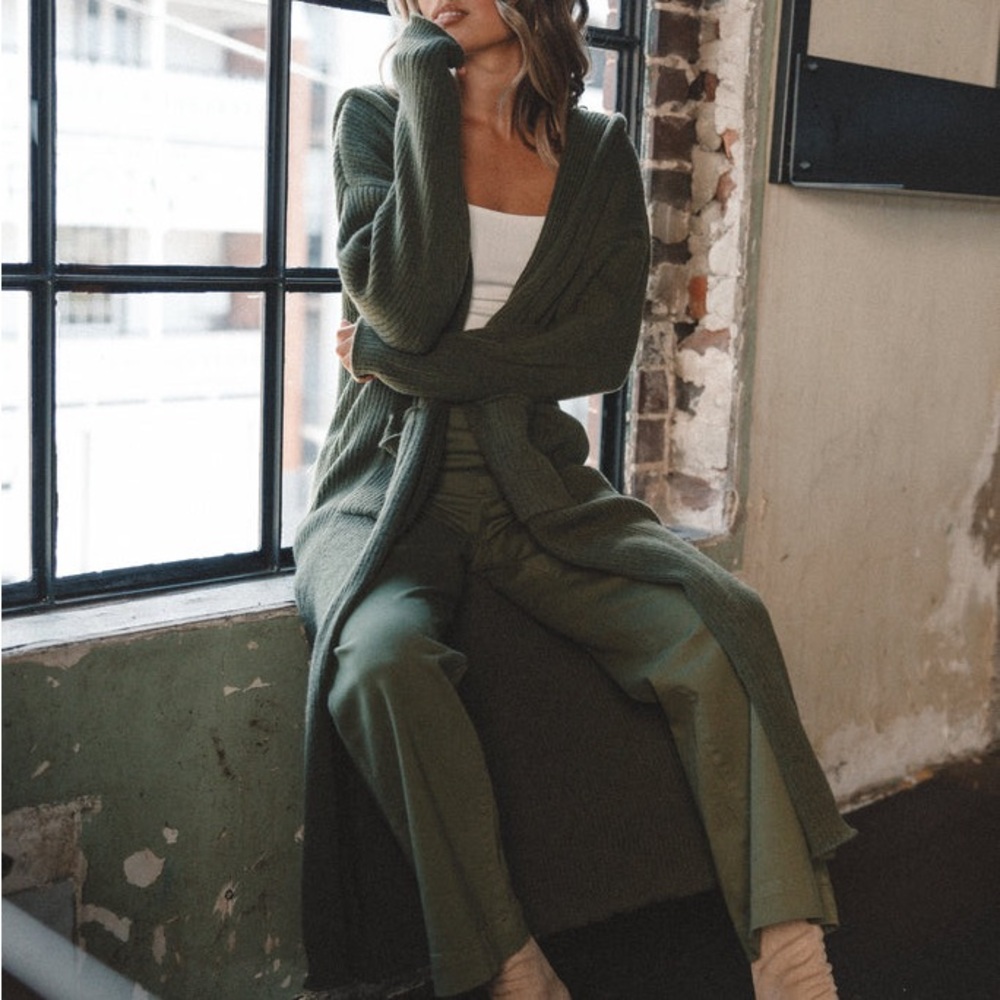 Petal and Pup Olive Green Cardigan
